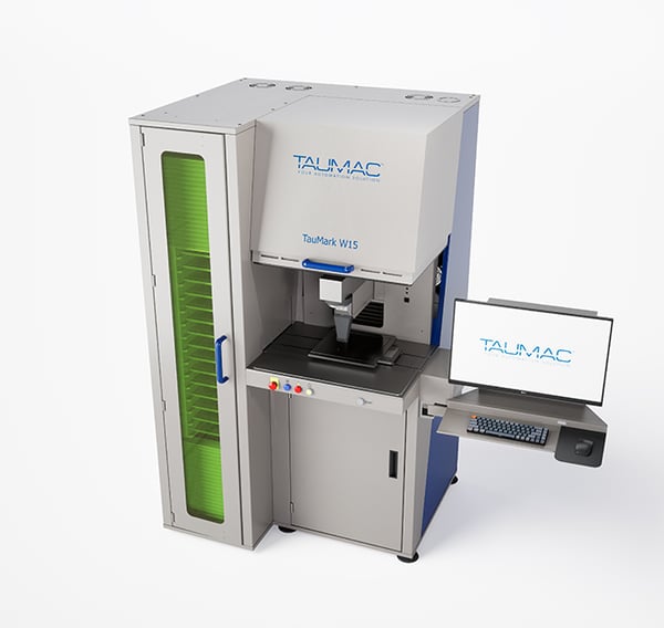 TAUMARK W15 - Stazione automatica di marcatura laser progettata per la gestione efficiente di 15 pallet