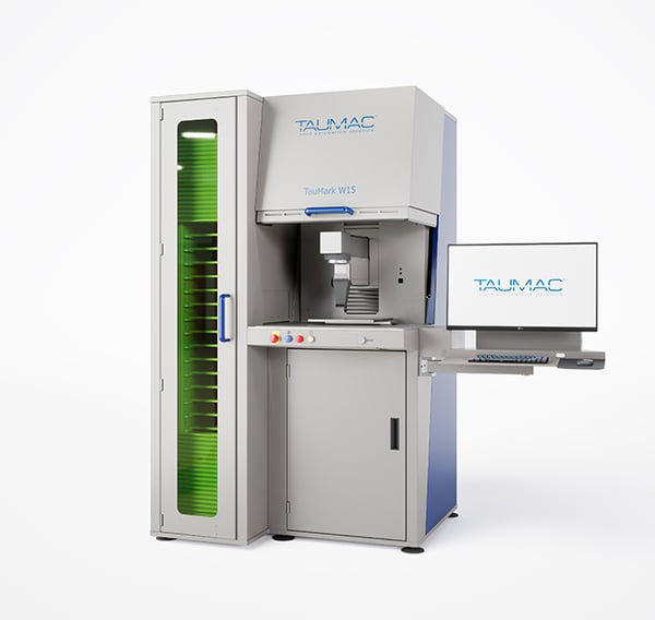 TAUMARK W15 - Stazione automatica di marcatura laser progettata per la gestione efficiente di 15 pallet