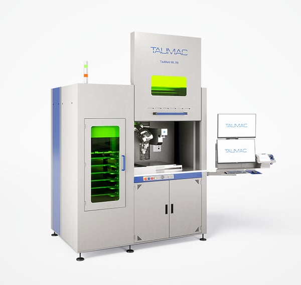 TAUMARK WL - Stazione automatica di marcatura laser progettata per la gestione efficiente di 15 pallet