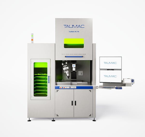 TAUMARK WL - Stazione automatica di marcatura laser progettata per la gestione efficiente di 15 pallet